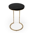 Butler Specialty Transitional Shounderia Marble Accent Table In Black And Gold