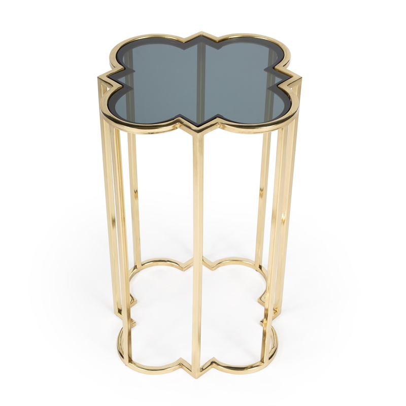 Butler Specialty Modern Auroria Stainless Steel Accent Table in Black/Gold