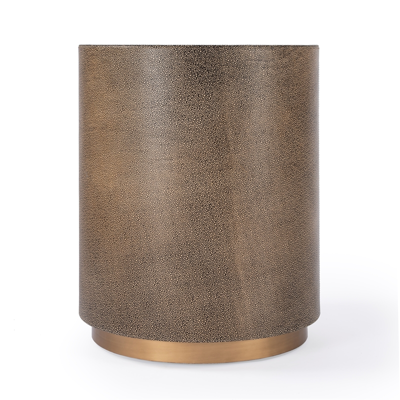 Butler Specialty Modern Olenka Round Leather Accent Table In Gold