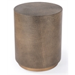 Butler Specialty Modern Olenka Round Leather Accent Table In Gold