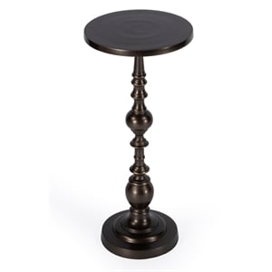 Butler Specialty Darien Round Bronze Aluminum Pedestal End Table