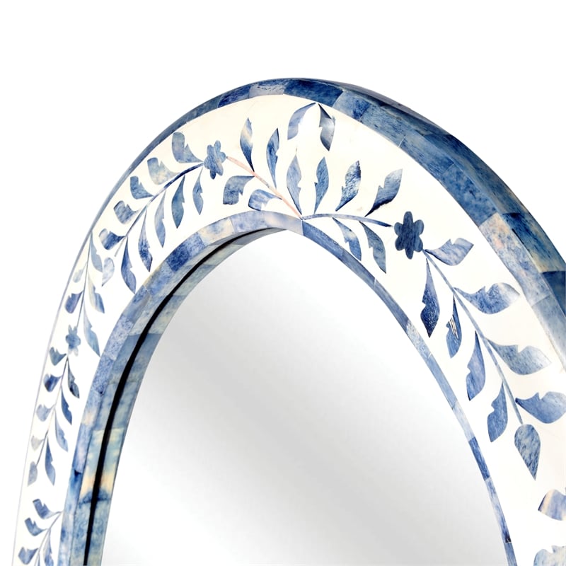 Trubadur Blue And White Bone Inlay Mirror