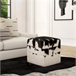 Victorian Hair On Hide Black And White Ottoman