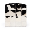 Victorian Hair On Hide Black And White Ottoman