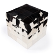 Victorian Hair On Hide Black And White Ottoman