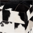 Victorian Hair On Hide Black And White Ottoman