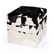 Victorian Hair On Hide Black And White Ottoman