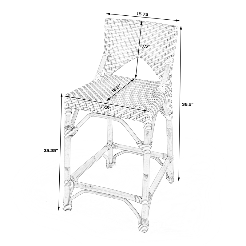Butler Specialty Creanly Rattan  Counter Stool
