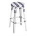 White/Navy Stripe/ White Rattan Frame