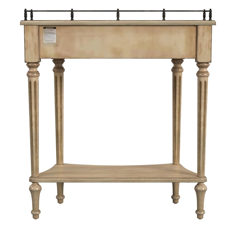 Charleston Beige  One Drawer Wood Console Table