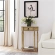 Ashby Demilune Antique Beige Console Table With Storage