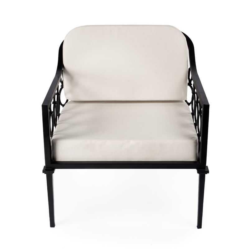 Butler Specialty Southport Iron Upholstered Outdoor Lounge Chair