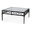 Southport Iron Square Outdoor Patio Coffee Table In Black