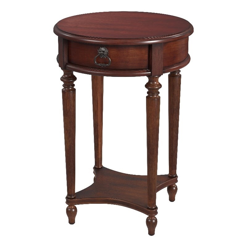 Butler Specialty Jules 1-Drawer Cherry Round Accent Table