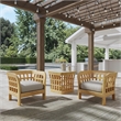 Butler Specialty Company Monhegan Outdoor Teak And Marble End Table - Natural