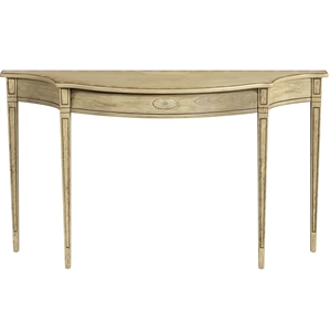Butler Chester 54&quotW Demilune Wood Traditional Console Table - Antique Beige