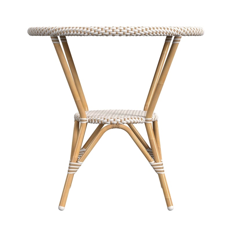 Butler Specialty Company Tobias Outdoor Rattan Bistro Table - Beige & White