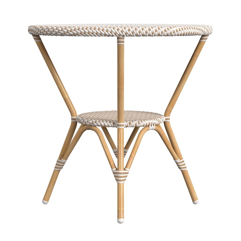 Butler Specialty Company Tobias Outdoor Rattan Bistro Table - Beige & White