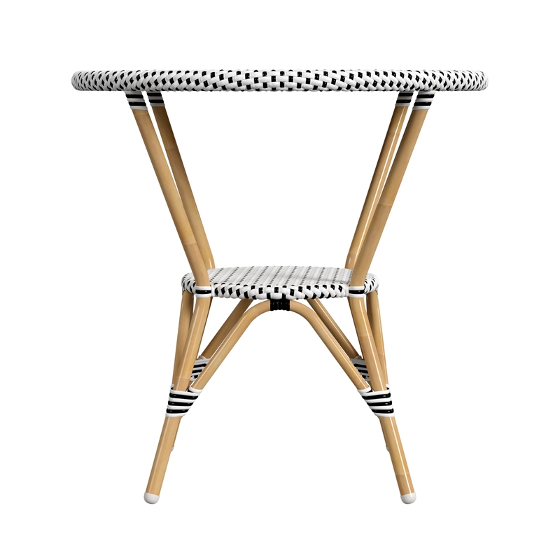 Butler Specialty Company Tobias Outdoor Rattan Bistro Table - Black And White