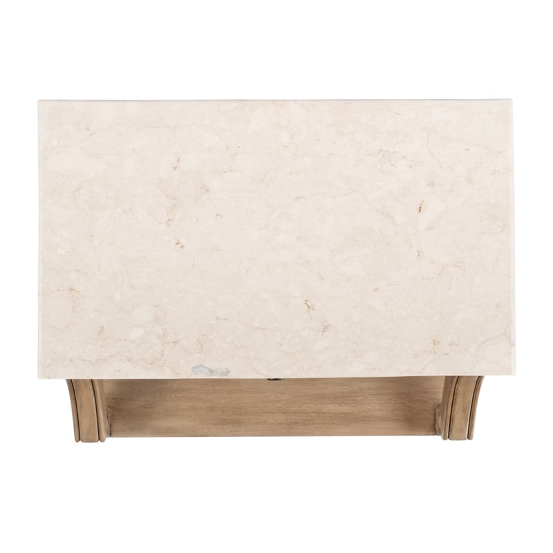 Butler Specialty Company Mabel Marble And Wood 1 Drawer Nightstand - Tan/Beige