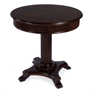 Butler Specialty Company Ellsworth 36&quot Ribbed Wood Pedestal Foyer Table - Brown