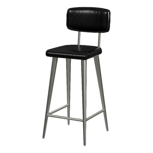 Butler Specialty Company Saddle Leather Rectangular 26&quot Counter Stool - Black