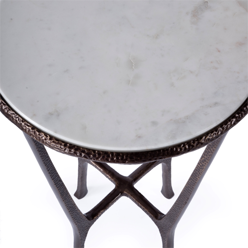 Butler Specialty Company Lania Outdoor Marble Side Table In Bronze