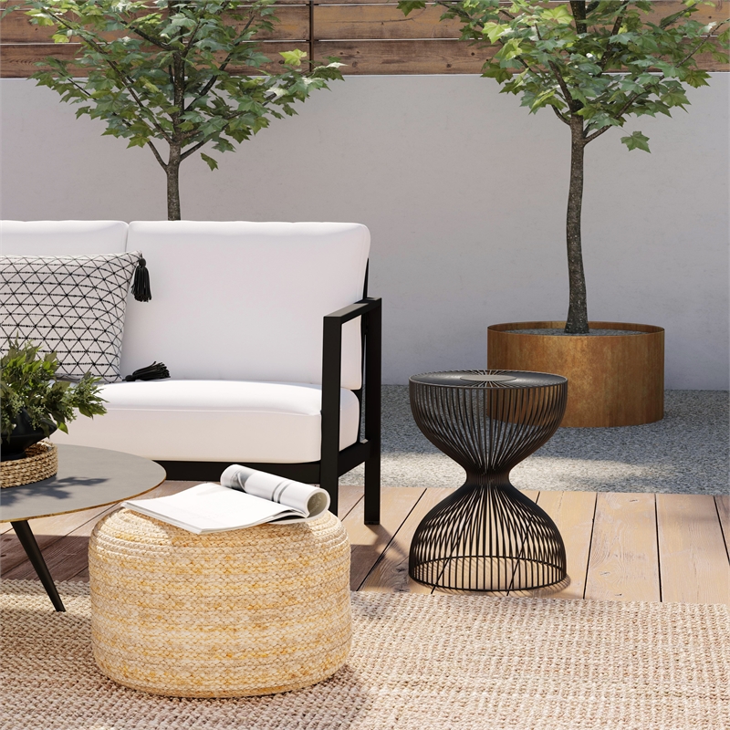 Butler Specialty Company Nicola Outdoor Contemporary Metal Side Table In Black