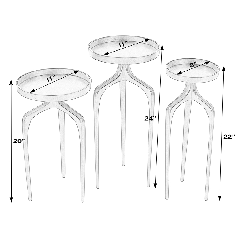 Butler Specialty Company Emilie Outdoor Scatter Table Set Of 3 - Black