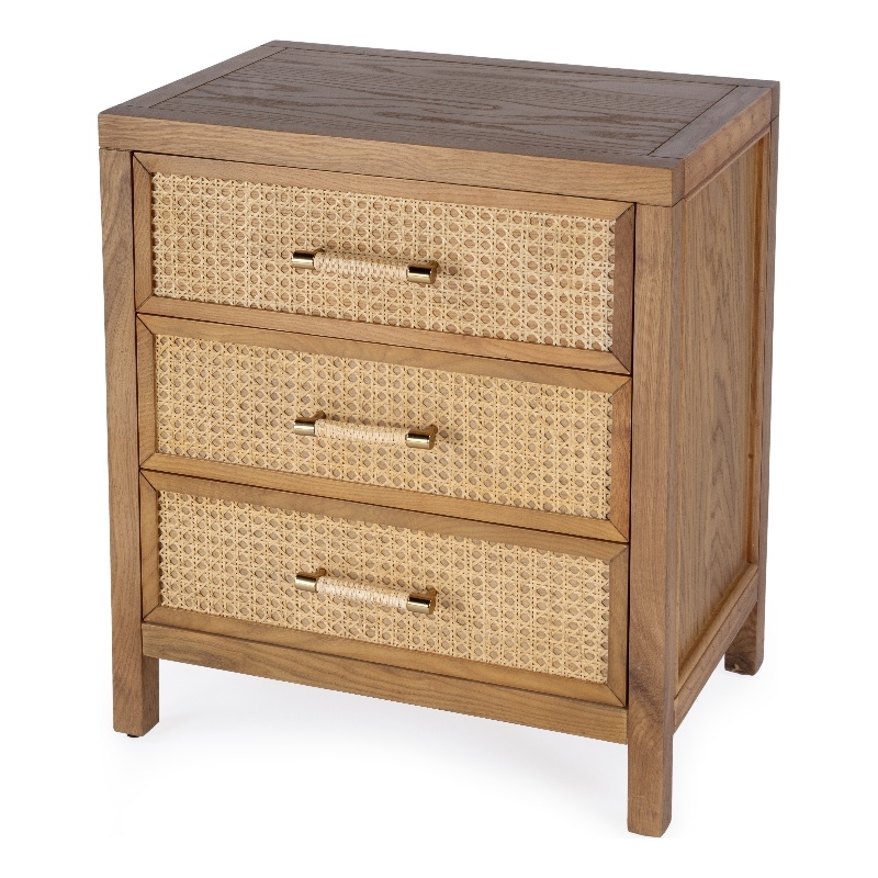 Butler Specialty Company Mesa Cane And Solid Wood  3 Drawer Chest - Natural