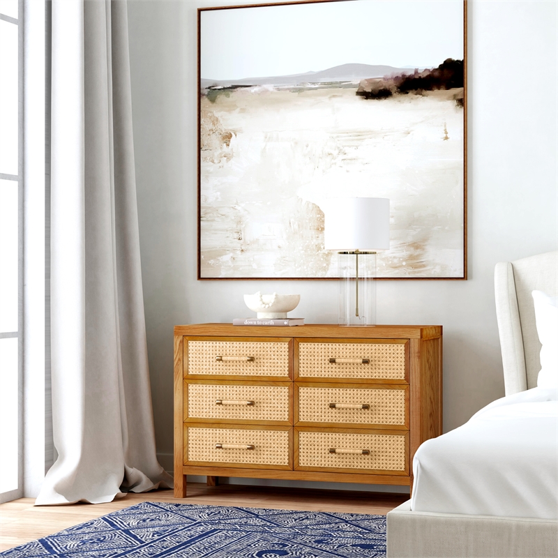 Butler Specialty Company Mesa Cane And Solid Wood 6-Drawer Dresser - Natural