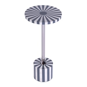 Butler Specialty Zane Stainless Steel & Bone Inlay Round Side Table - Gray