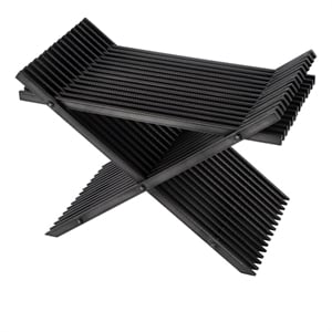 Butler Specialty Company Lucan 15.5&quot  Iron X-Base Slatted Accent Stool - Black