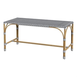 Butler Specialty Company Tobias 40&quotW Outdoor Rattan Dining Bench - Gray/White