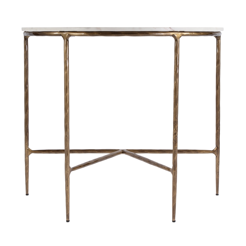 Butler Specialty Company Evelyn Marble and Iron Demilune Console Table - Ivory
