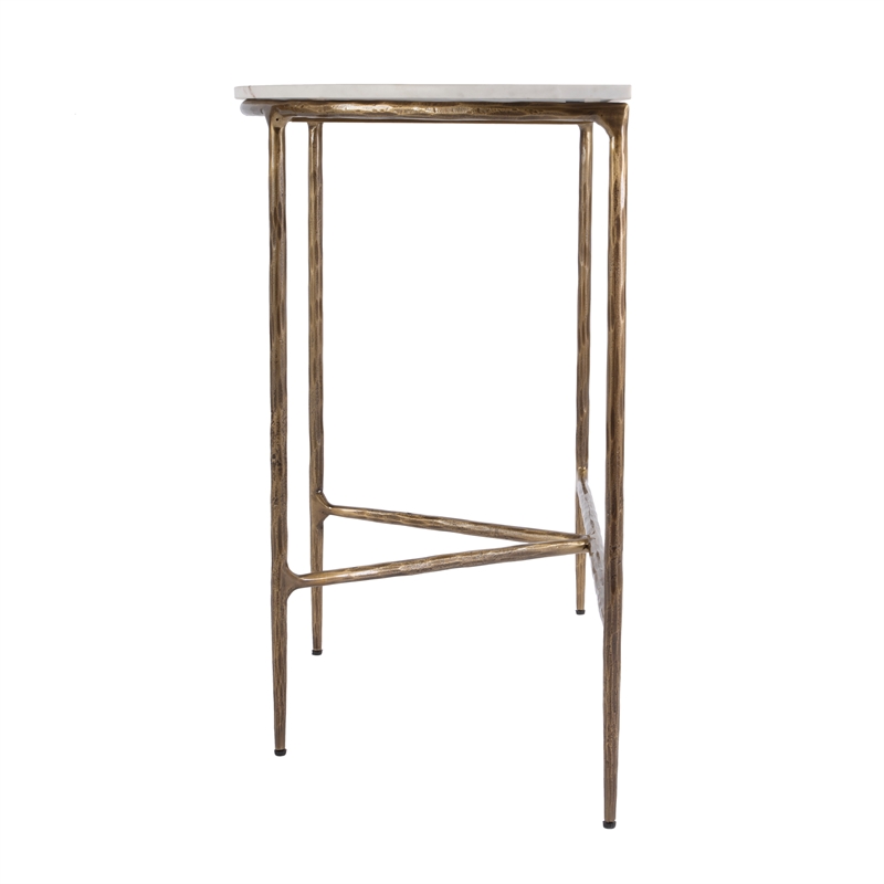 Butler Specialty Company Evelyn Marble and Iron Demilune Console Table - Ivory