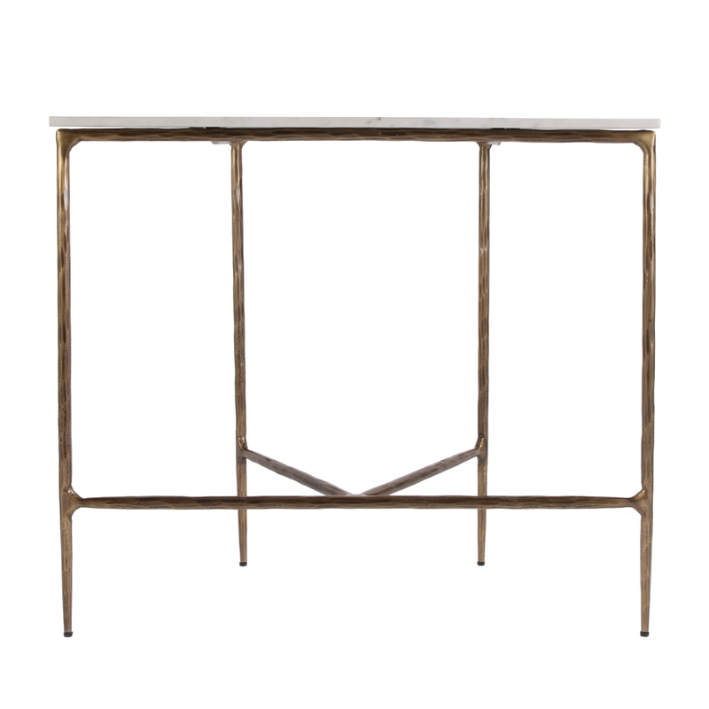 Butler Specialty Company Evelyn Marble and Iron Demilune Console Table - Ivory