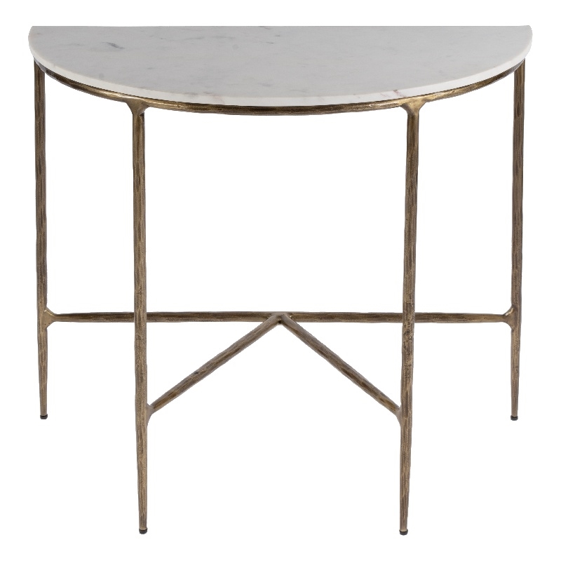 Butler Specialty Company Evelyn Marble and Iron Demilune Console Table - Ivory