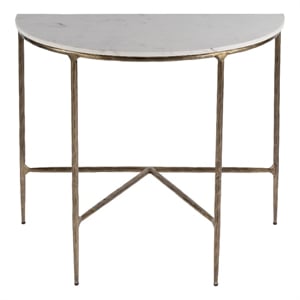 Butler Specialty Company Evelyn Marble and Iron Demilune Console Table - Ivory