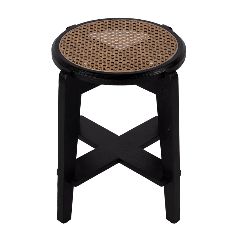 Butler Specialty Company Dryden Round Cane and Wood Stool - Brown