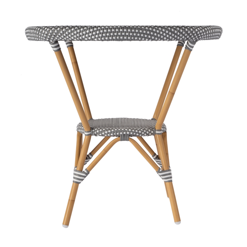 Butler Specialty Company Tobias Outdoor Rattan Metal Bistro Table - Gray/White