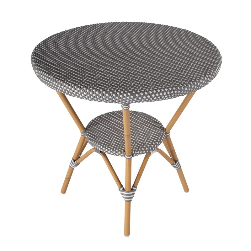Butler Specialty Company Tobias Outdoor Rattan Metal Bistro Table - Gray/White