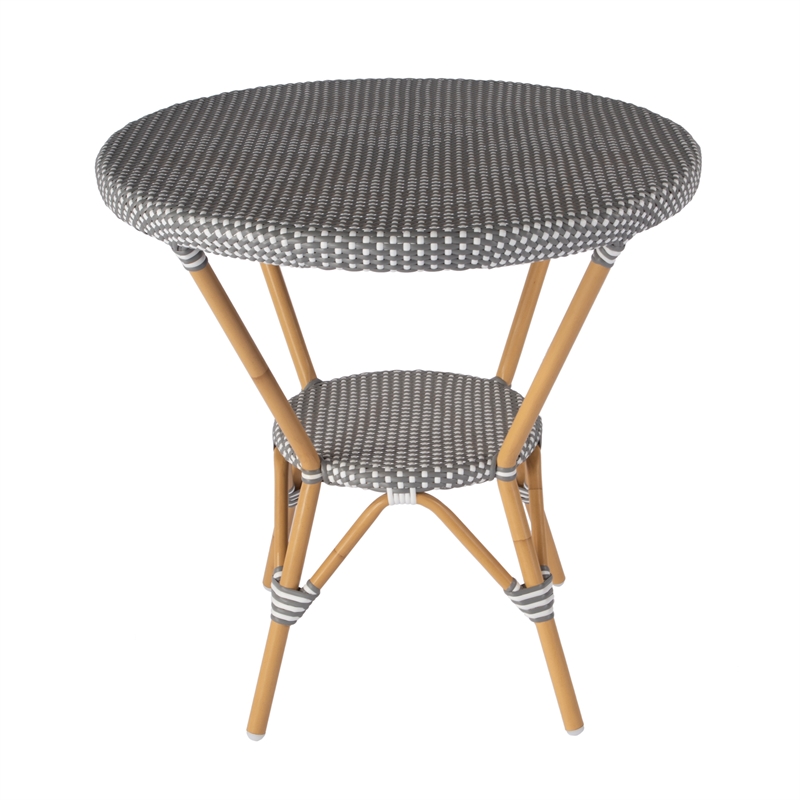 Butler Specialty Company Tobias Outdoor Rattan Metal Bistro Table - Gray/White