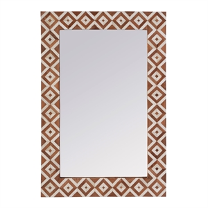 Butler Specialty Company Verona 24&quotW x 36&quotH Wood & Bone Wall Mirror - Brown