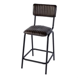 Butler Specialty Company Waylon 31.5&quot Seat Height Leather Bar Stool-Brown