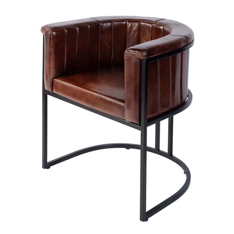 Butler Specialty Company Rockford 19 in. Seat Height Leather Accent Chair-Brown