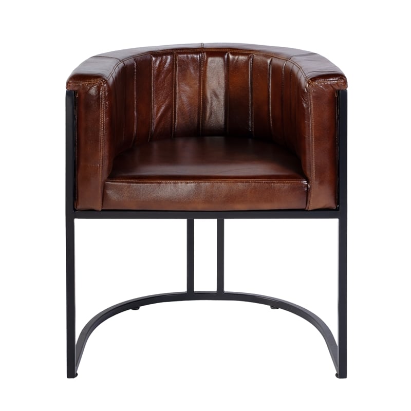 Butler Specialty Company Rockford 19 in. Seat Height Leather Accent Chair-Brown