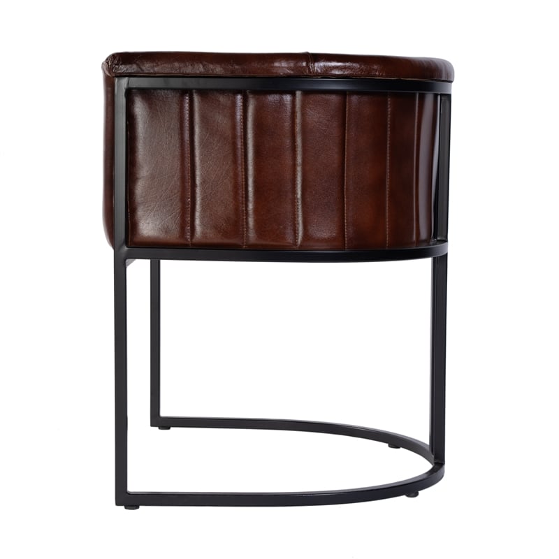 Butler Specialty Company Rockford 19 in. Seat Height Leather Accent Chair-Brown