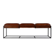 Butler Specialty Company Kane 62 in. W Leather and Iron Accent Bench - Brown