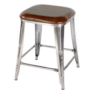 Butler Specialty Company Eastham 24.75&quot H Iron Counter Stool - Brown-Silver